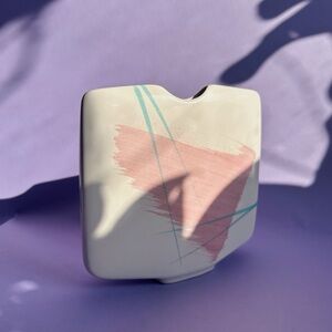 Vintage 80s Post Modern Flat Vase